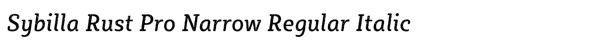 Sybilla Rust Pro Narrow Regular Italic image
